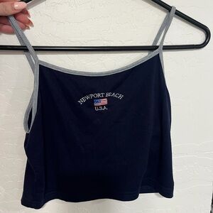 SHEIN Navy Blue Tank Top with Gray Trim 💌